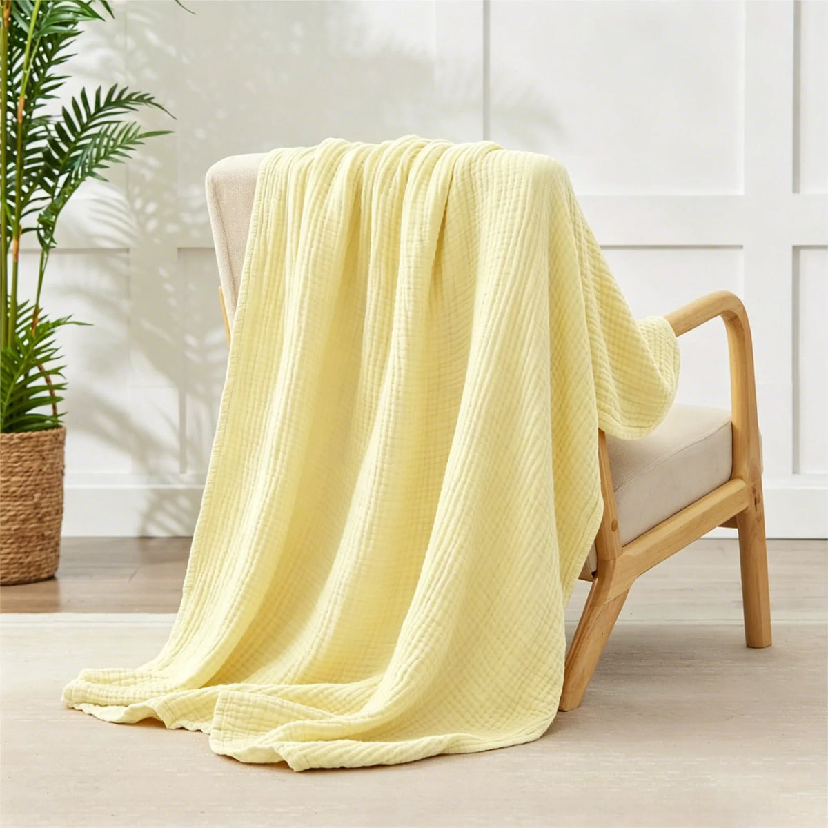 Plaid en mousseline 6 épaisseurs 100 % coton Doux Respirant Léger pour chambre à coucher canapé sofa voyage | Sansoti