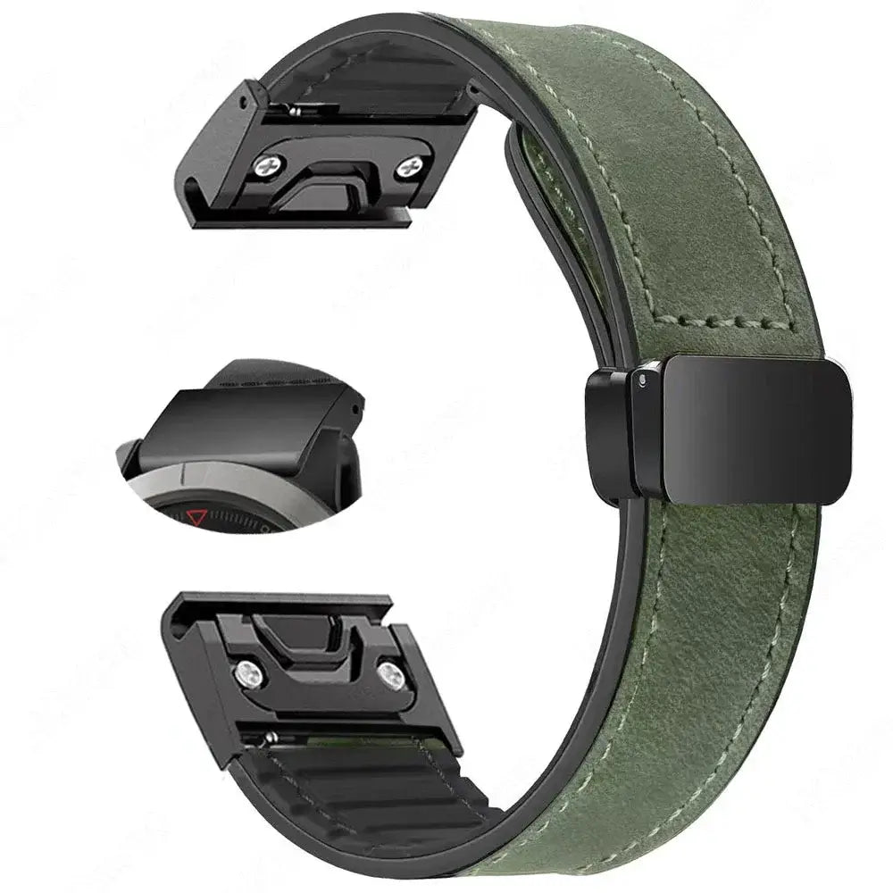 Leather Smartwatch Band with Magnetic Closure Quick-Release System 20mm 22mm 26mm Wristband Universal | Sansoti