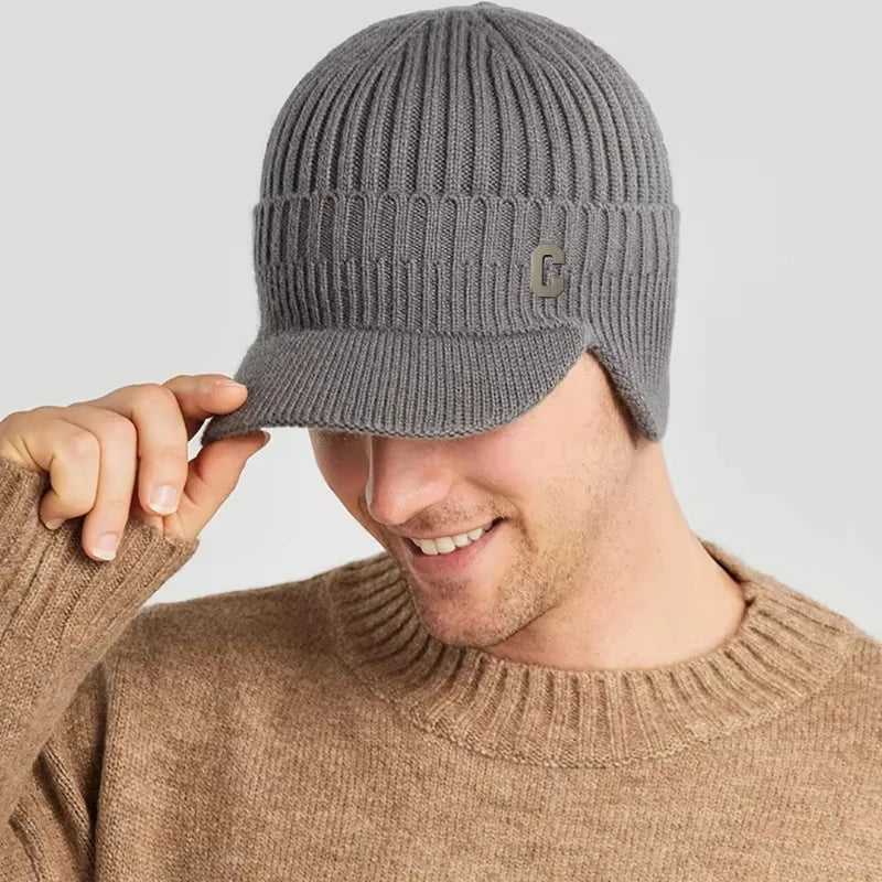 Unisex-Strickmütze für den Winter mit Umschlag - winddicht, warm, Eislaufen, Skifahren, Outdoor-Wintersport, Wandern, Snowboarden | Sansoti