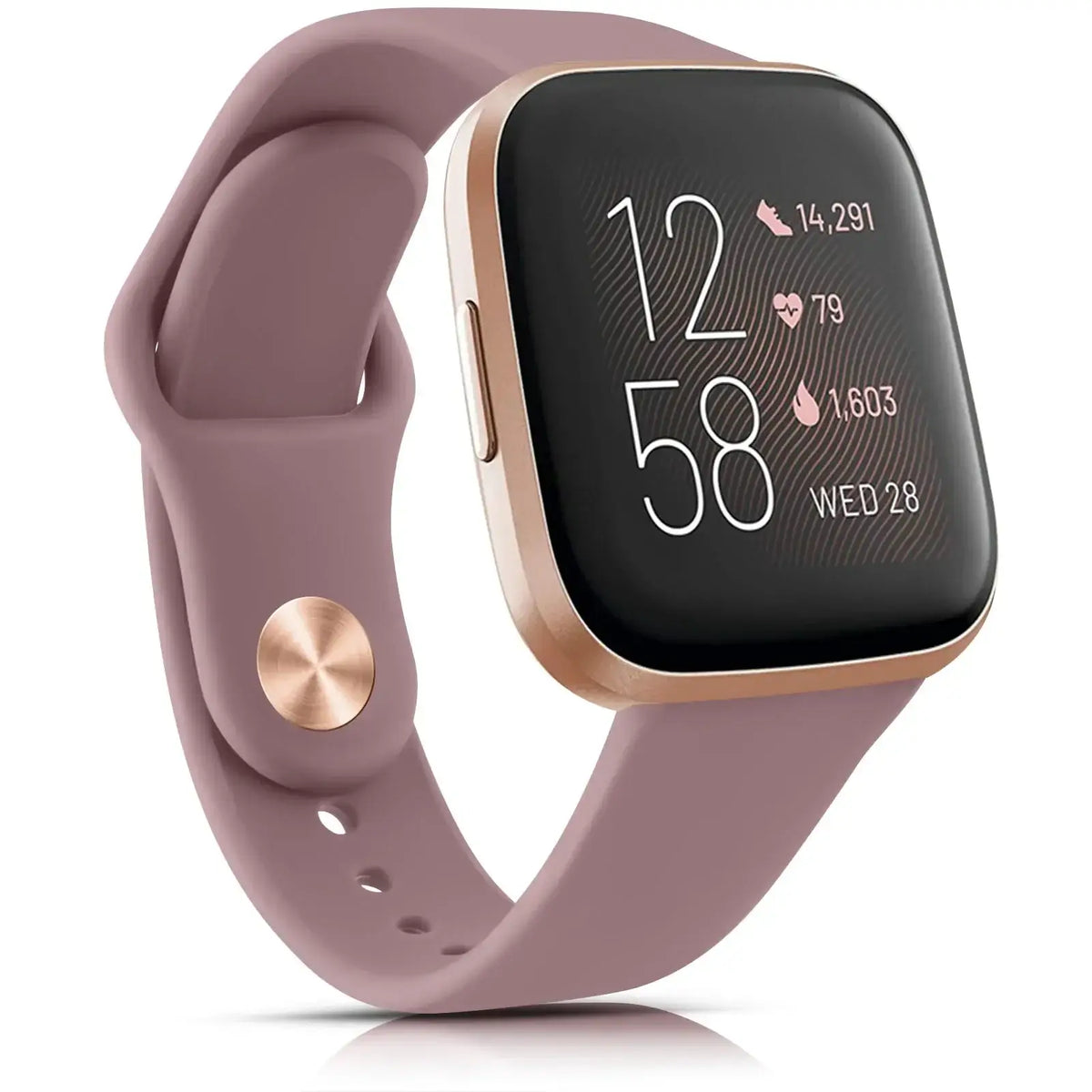 Water-Resistant Silicone Smartwatch Band Adjustable Sports Watch Wristband Fitbit Compatible Active | Sansoti