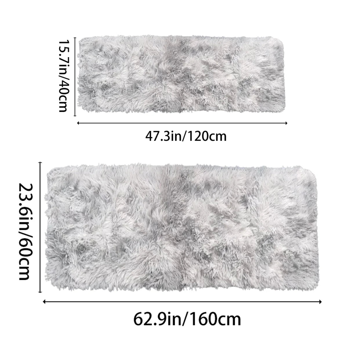 Fluffy Teppich Mikrofaser Rutschfest Grau Weiß Braun Schlafzimmer Wohnzimmer Flauschiger Teppich Nachttisch Shaggy Weich | Sansoti