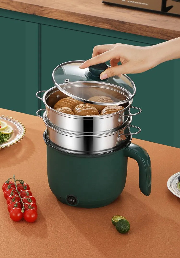 Cuiseur à riz électrique 1,8 litre appareil de cuisson multifonction portable cuisson vapeur friture revêtement antiadhésif appareil de cuisine économique cuiseur de voyage | Sansoti
