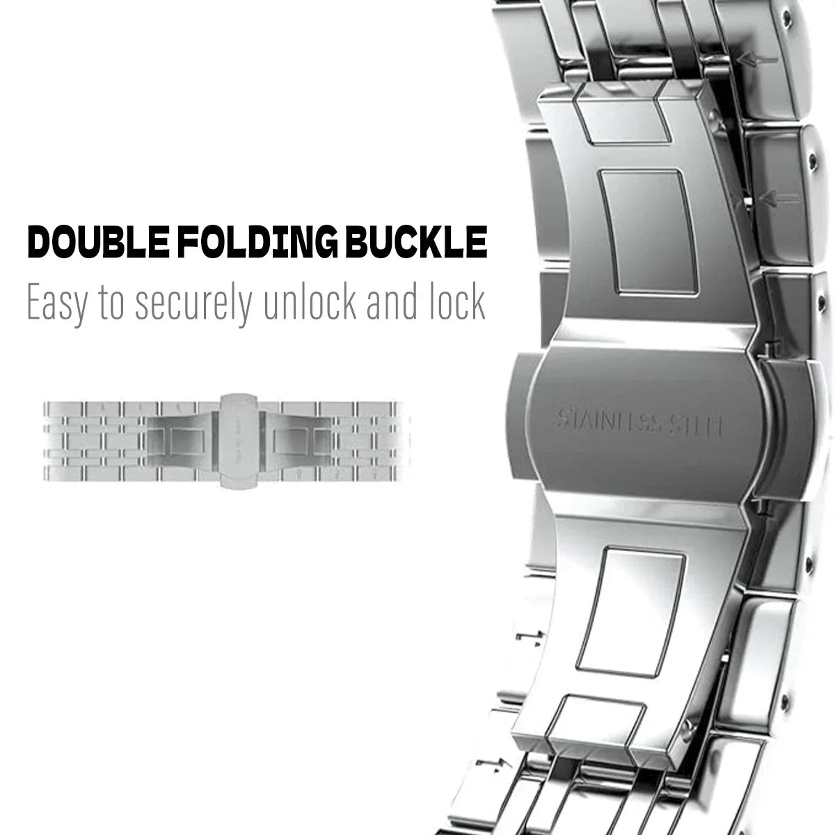 Stainless Steel Watch Band Link Bracelet Metal 20mm 22mm 26mm Wristband Smartwatch Accessory Universal Replacement Band | Sansoti