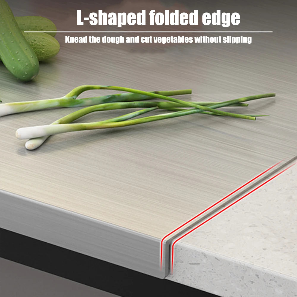 Stainless Steel Cutting Board 60x40cm Double-Sided Rectangular Kitchen Vegetable Meat Fruit Hygienic Durable | Sansoti