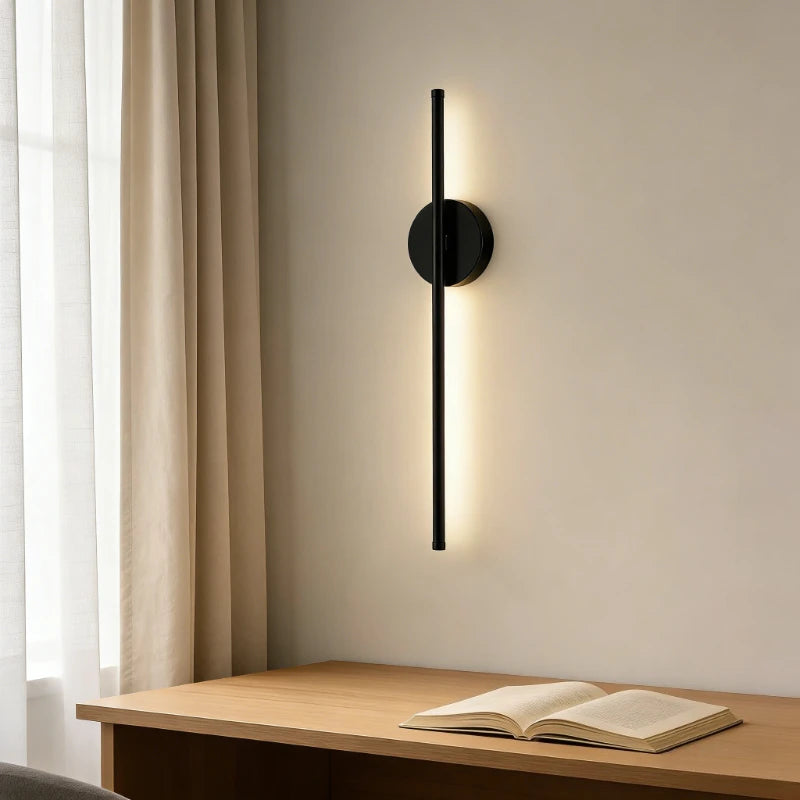 Applique murale magnétique sans fil noir et doré, rechargeable, LED, éclairage d’accent et d’ambiance pour intérieur, chambre et couloir | Sansoti