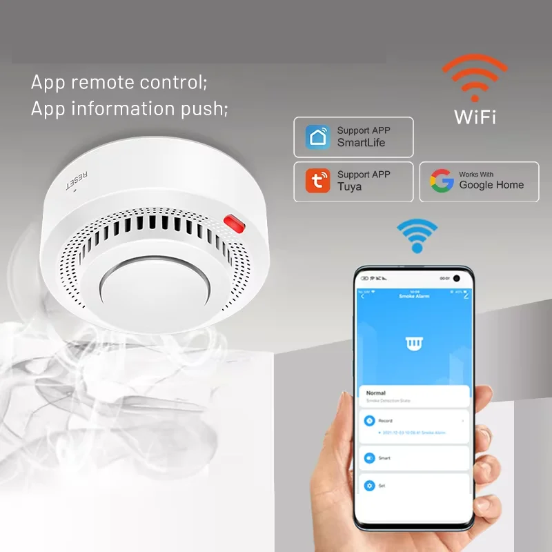 Slimme Rookmelder WiFi met Hittesensor 85dB Alarm Branddetector Veilig Wonen Plafondmontage Brandbeveiliging | Sansoti