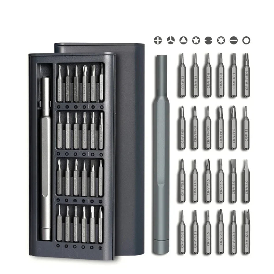 Wireless Rechargeable Mini Precision Screwdriver and Drill Set 25-Piece | Sansoti
