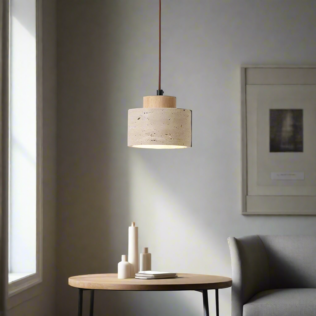 Wandlampe Marmor Alabaster Rund LED 3000K Travertin Nordic Design | Sansoti