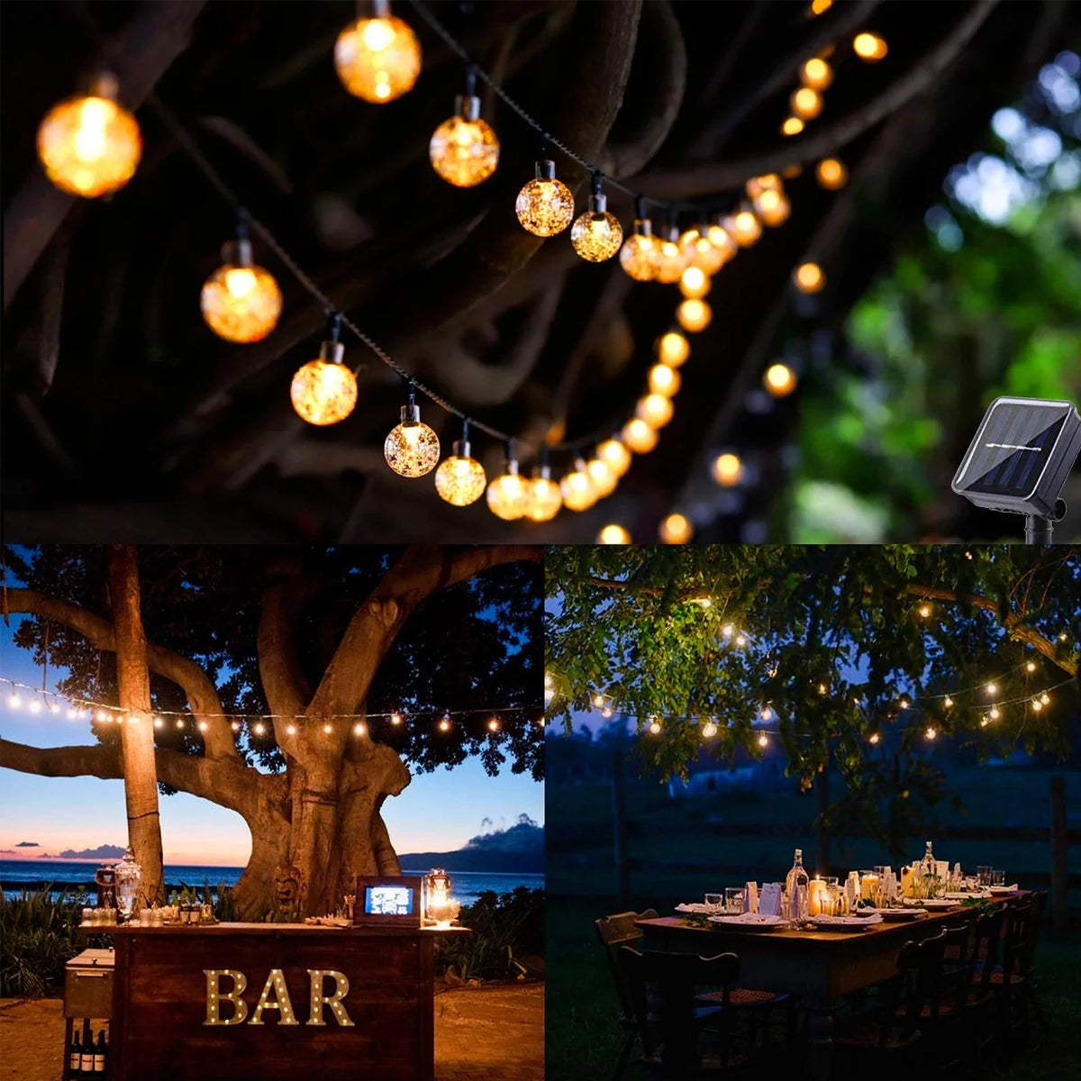 Solar-Powered Twinkling Garden Lighting 10 Meters LED String Waterproof IP65 Outdoor Lighting Ambient Lamps for Garden Terrace and Balcony | Sansoti