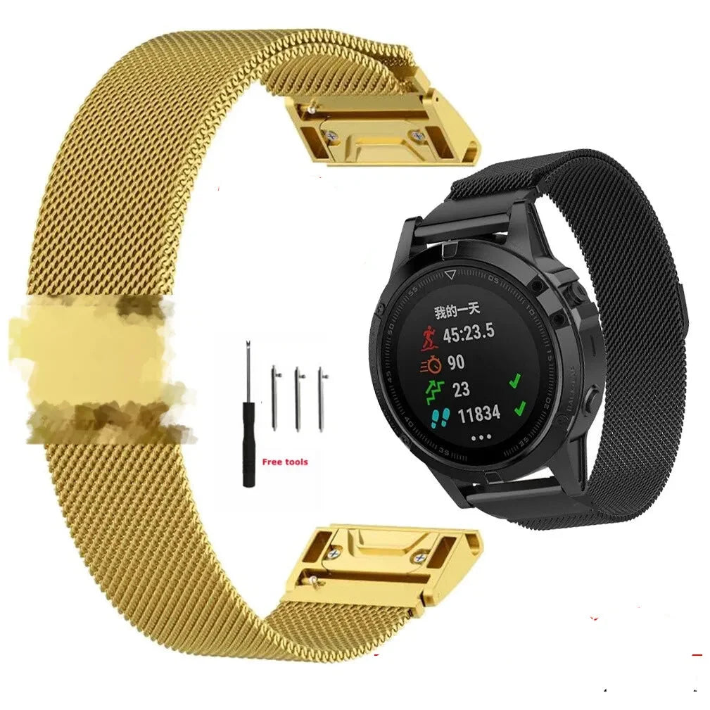 Milanese Metal Smartwatch Band 20 22 26mm Magnetic Clasp Adjustable Breathable Wristband Watch Strap | Sansoti