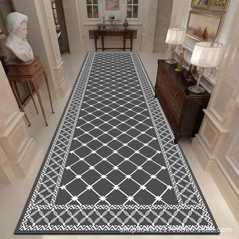 Dywan do przedpokoju z geometrycznym marokańskim wzorem - antypoślizgowy, zmywalny chodnik do holu, wejścia, korytarza i salonu | Sansoti