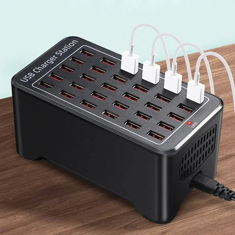 Station de recharge USB à 15 ports, chargeur rapide 150 W pour lampes de table et suspensions, avec base antidérapante | Sansoti