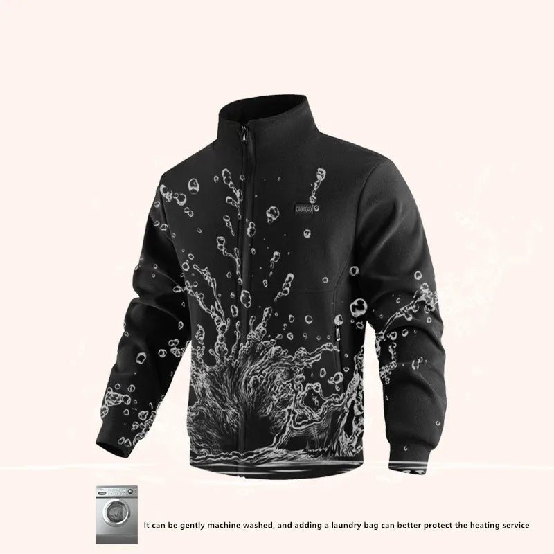 Verwarmde Winterjas met 8 Warmtezones Fleece Unisex Thermojas Elektrisch Verwarmd USB Outdoorjas Ski | Sansoti