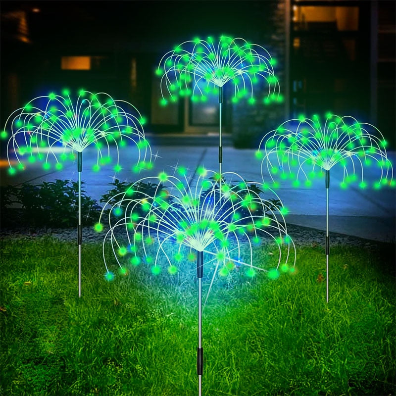 Solar-Feuerwerk Gartenlampe 120 LED | Wasserdicht IP65 | 8 Beleuchtungsmodi | Sansoti