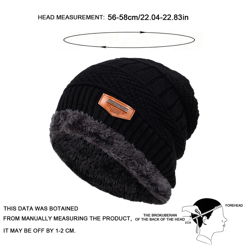 Gestrickte Unisex-Beanie aus Polyester, Wintermütze für Damen und Herren, lässige Reisemütze, warme Kopfbedeckung für Outdoor-Aktivitäten | Sansoti