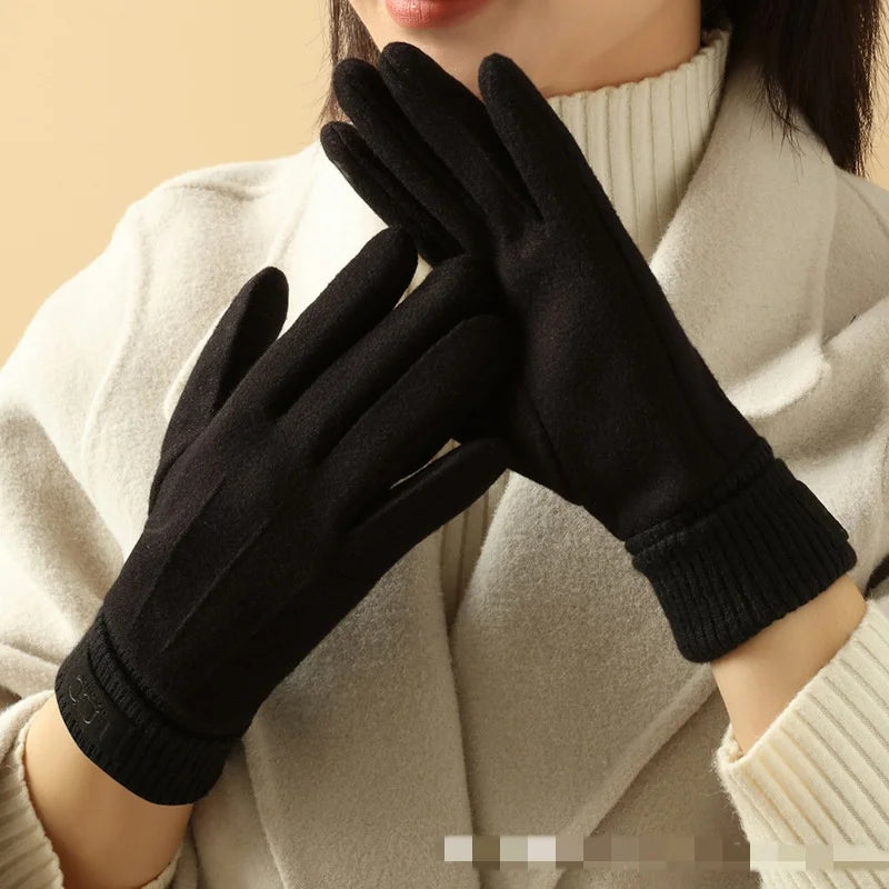 Touchscreen Handschoenen Wol Dames Winter Koudebestendig Lange Vingers Outdoor Fietsen Warm Fleece Wintersport | Sansoti