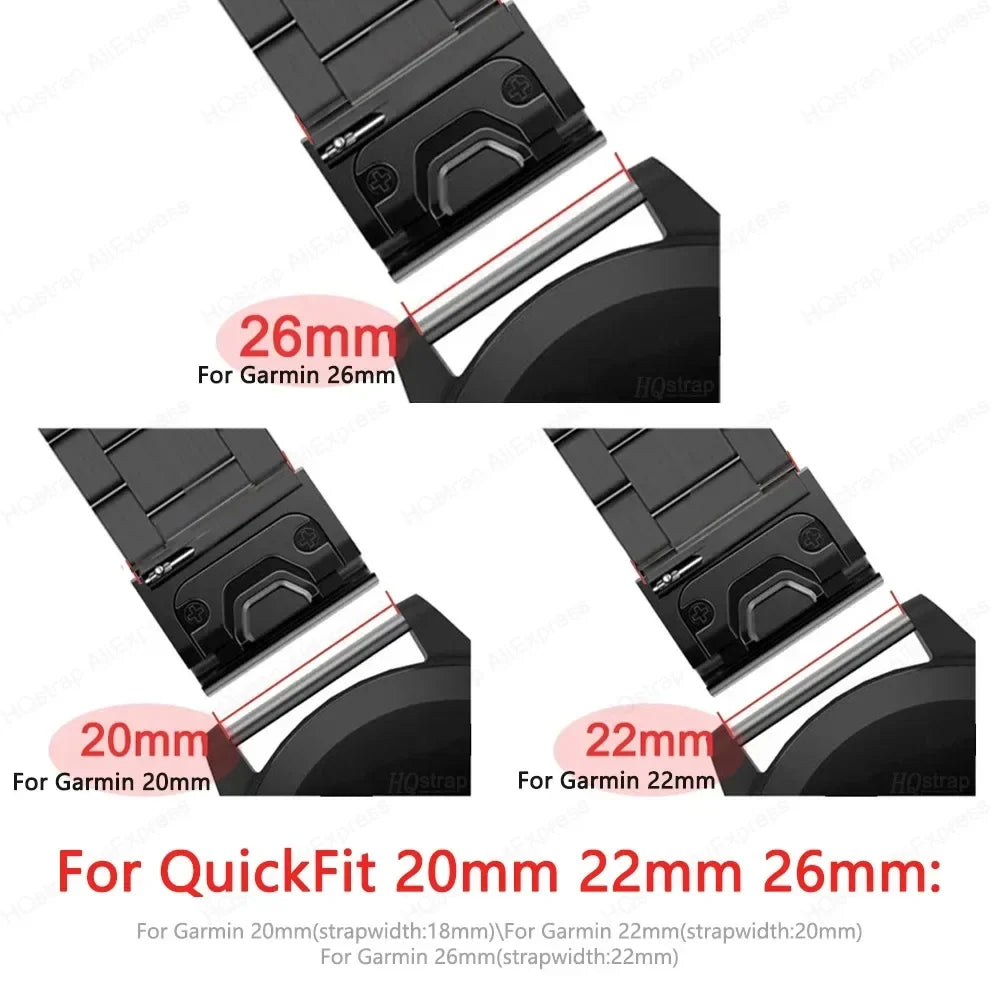 Stainless Steel Smartwatch Bracelet Adjustable 20-26mm Metal Wristband Silver Black Elegant Band | Sansoti