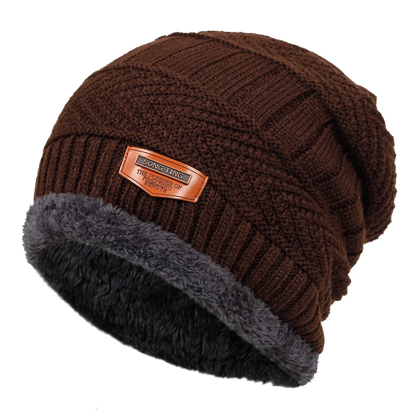 Gestrickte Unisex-Beanie aus Polyester, Wintermütze für Damen und Herren, lässige Reisemütze, warme Kopfbedeckung für Outdoor-Aktivitäten | Sansoti