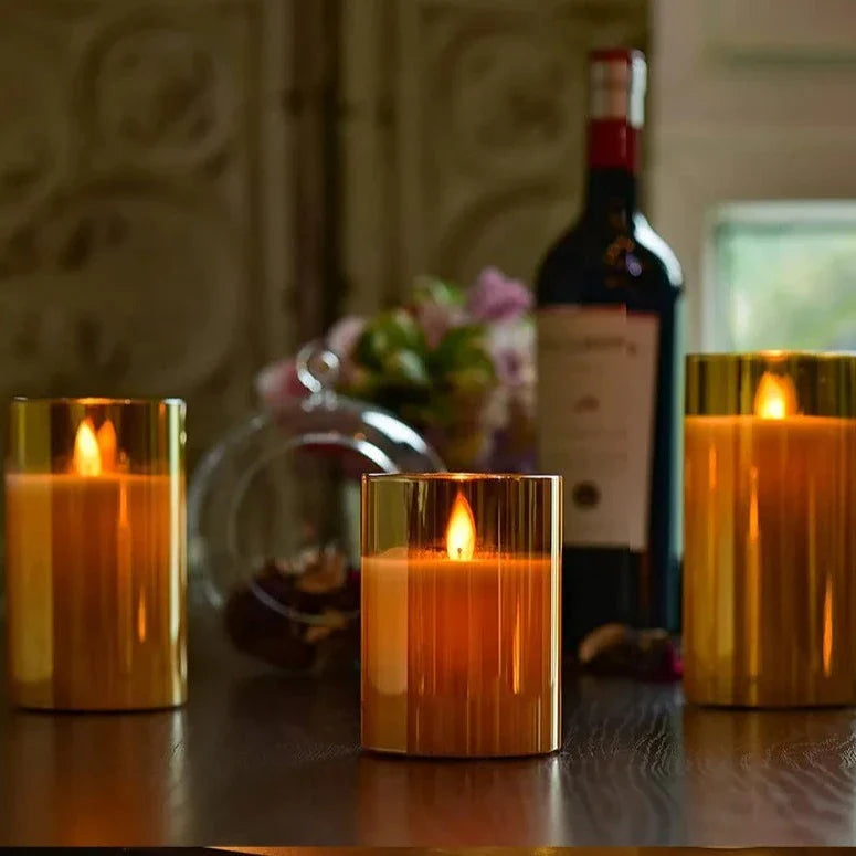 LED Candle Set of 3 Pieces Flameless Candles with Timer and Remote Control Realistic Flicker | Sansoti
