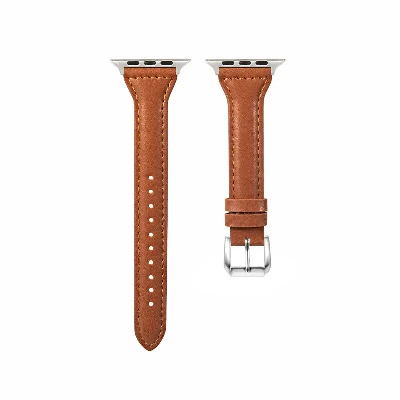 Skórzany pasek do smartwatcha, uniwersalny i regulowany, 38–49 mm, premium, sportowy design | Sansoti