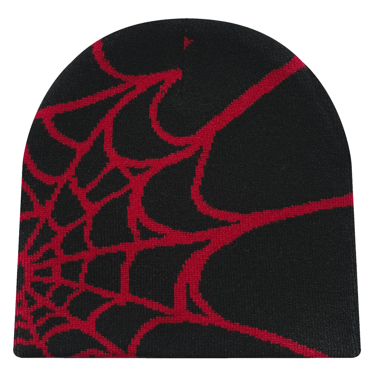 Knitted Beanie with Spiderweb Pattern Unisex Winter Hat Warm Acrylic Outdoor Sports Headwear Beanie Fashion Accessory | Sansoti