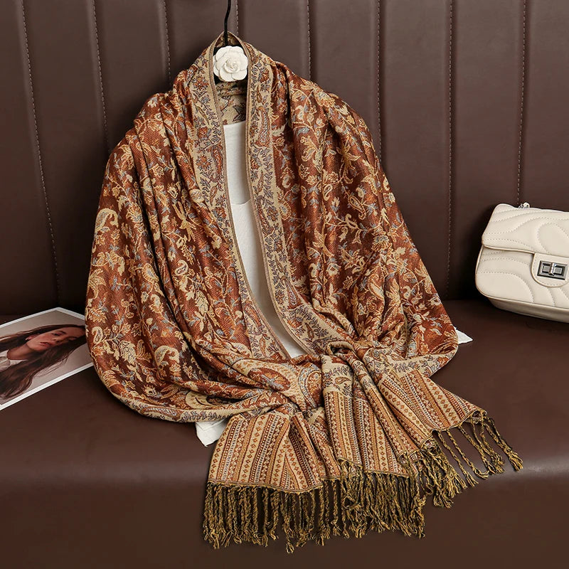 Pashmina Omslagdoek Kasjmier-look Dames 70x190cm Zachte Wintersjaal Vier Seizoenen Warm Foulard Elegante Sjaal | Sansoti