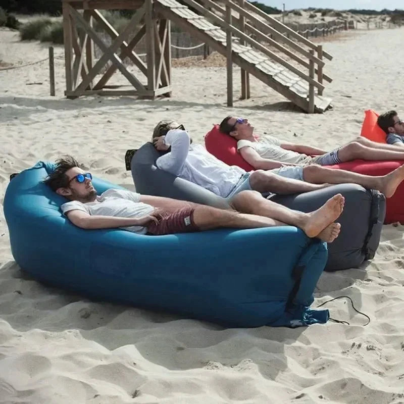 Inflatable Lounge Sofa 180x70 cm Lightweight Portable Outdoor Furniture with Ergonomic Neck Support Relaxation Sofa | Sansoti