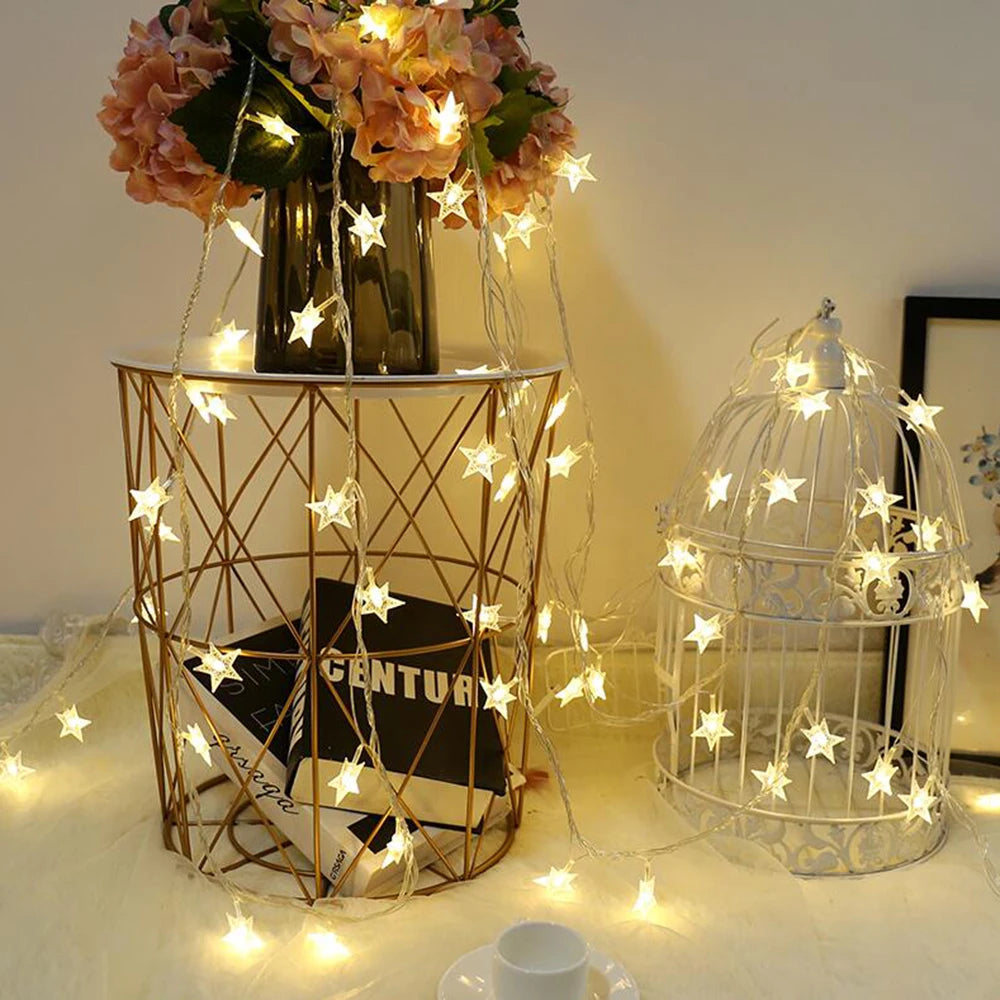 Sterren Lichtslinger LED Sfeerverlichting voor Tuin Terras Feest Binnen Buiten Decoratie Sfeerlamp Feestverlichting | Sansoti