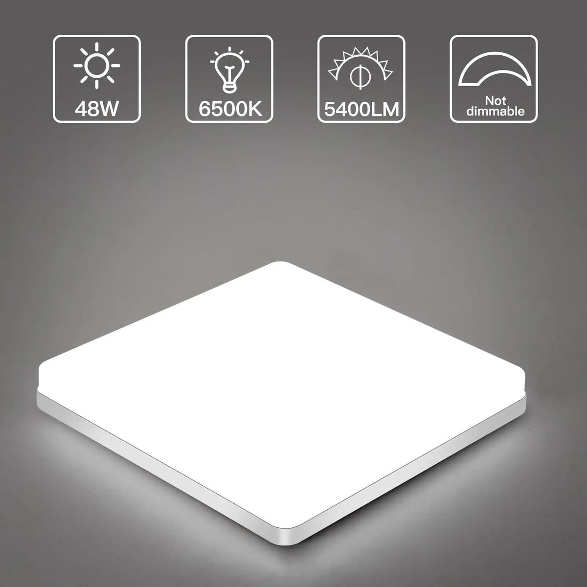 Badezimmerlampe Decke LED Quadratisch 48W 6500K IP44 5400LM | Sansoti