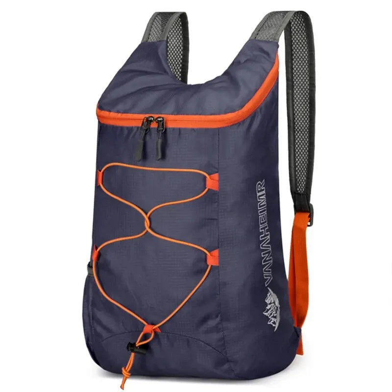 Sac à dos pliable 20 L étanche en polyester noir gris bleu vert orange pour la randonnée, le camping et les voyages | Sansoti