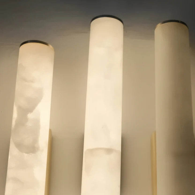 Marble LED Wall Light with Copper Body for Living Room, Bedroom, and Hallway - Modern Ambience Lighting Effect Interior | Sansoti