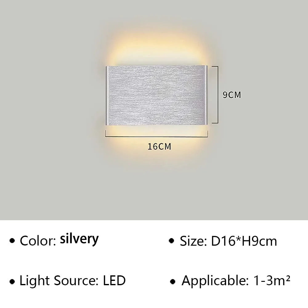 LED Wall Light Modern Aluminum Acrylic 30cm Warm White Black Gold Bedroom Hallway Bathroom Minimalist Design | Sansoti