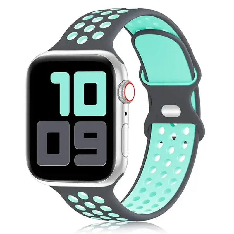 Silikonowy pasek do smartwatcha – oddychający pasek sportowy w dwóch kolorach do zegarków 38mm–49mm, unisex | Sansoti