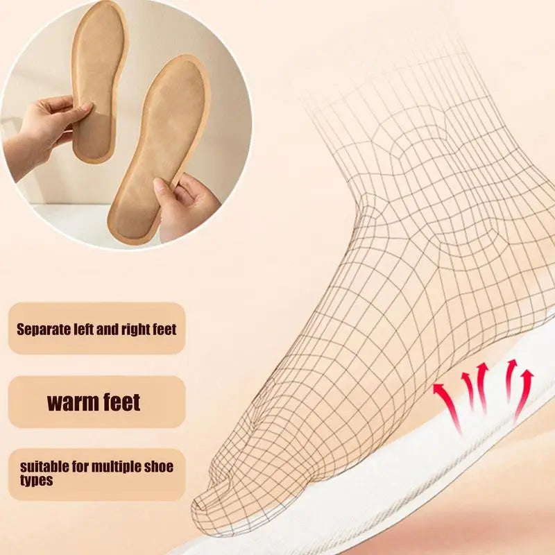 Self-Heating Insoles without Electricity 12 Hours of Warmth Winter Foot Warmers Comfortable Shoes | Sansoti