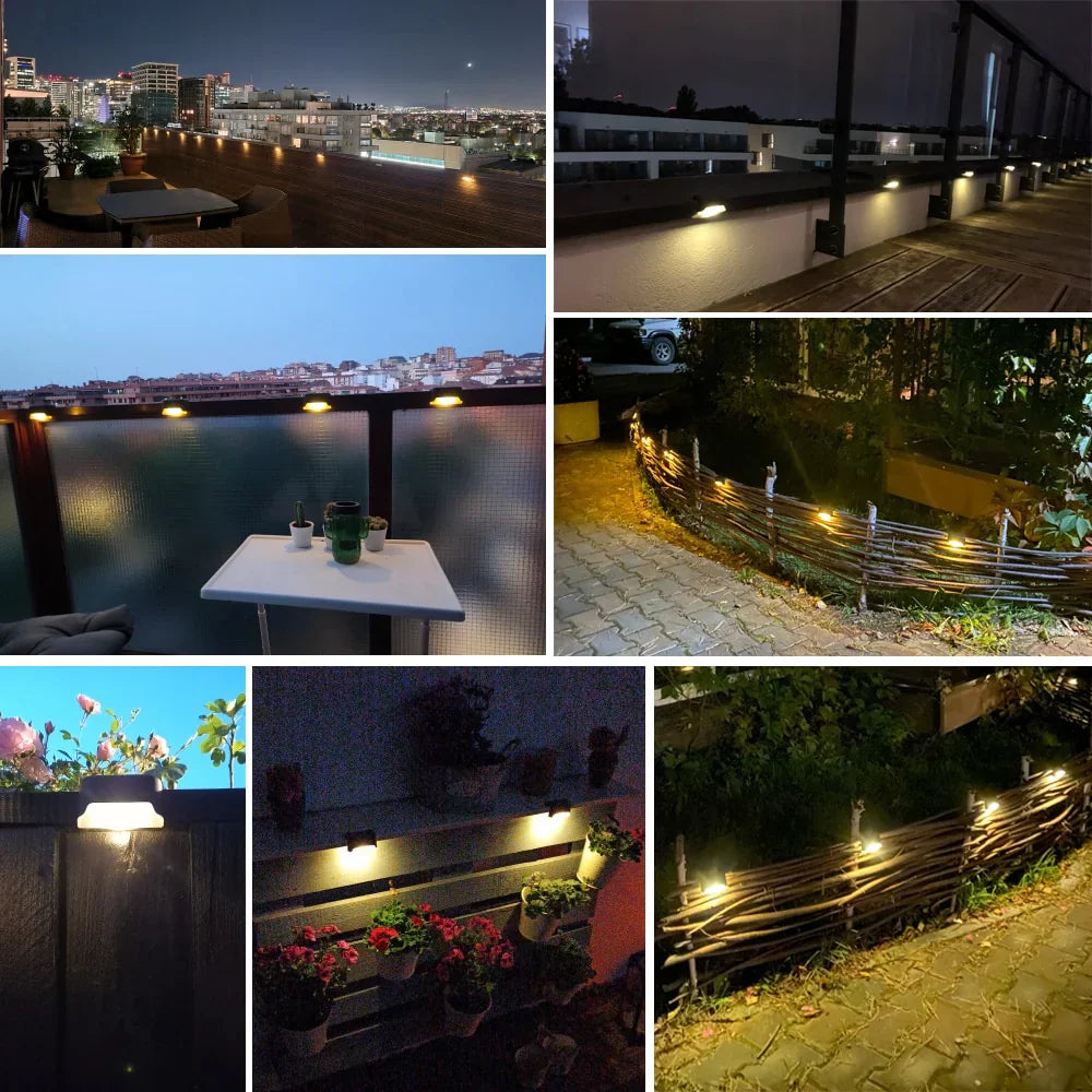 Solar-Powered Wall Lamp Garden Lighting LED Outdoor Lamp Waterproof Terrace Lighting Wireless | Sansoti