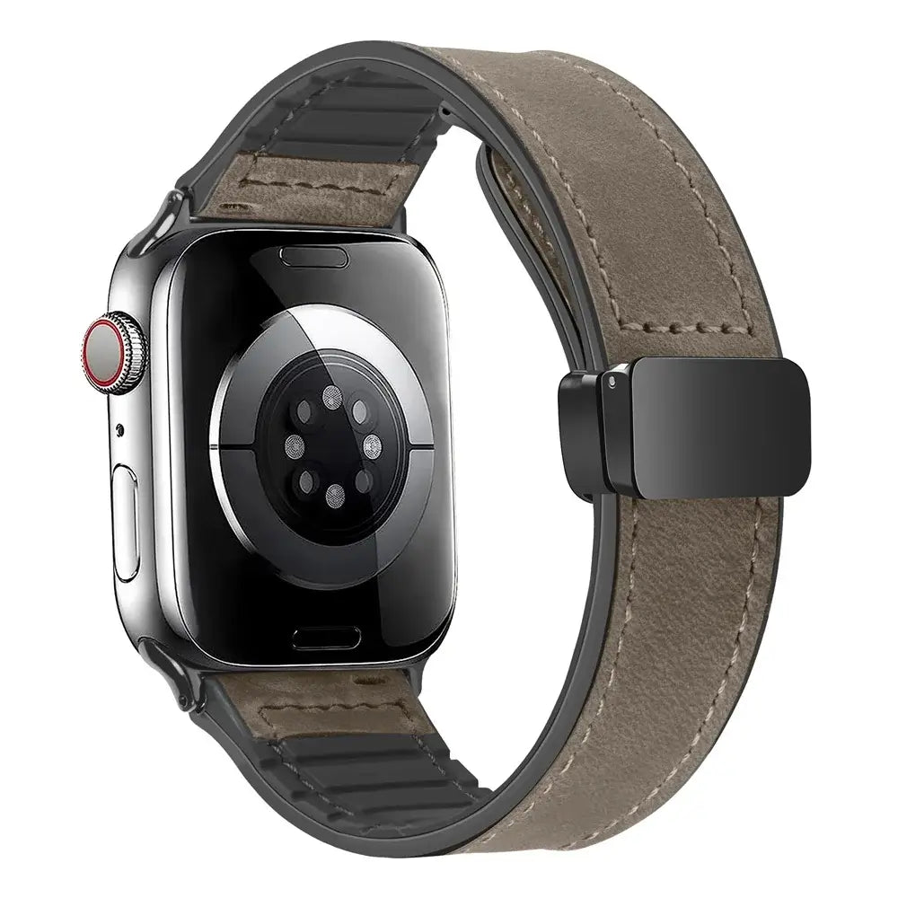 Magnetische Leren Smartwatch Band Echt Leder Verstelbare Polsband Waterbestendig Sportief Elegant Stijlvol | Sansoti
