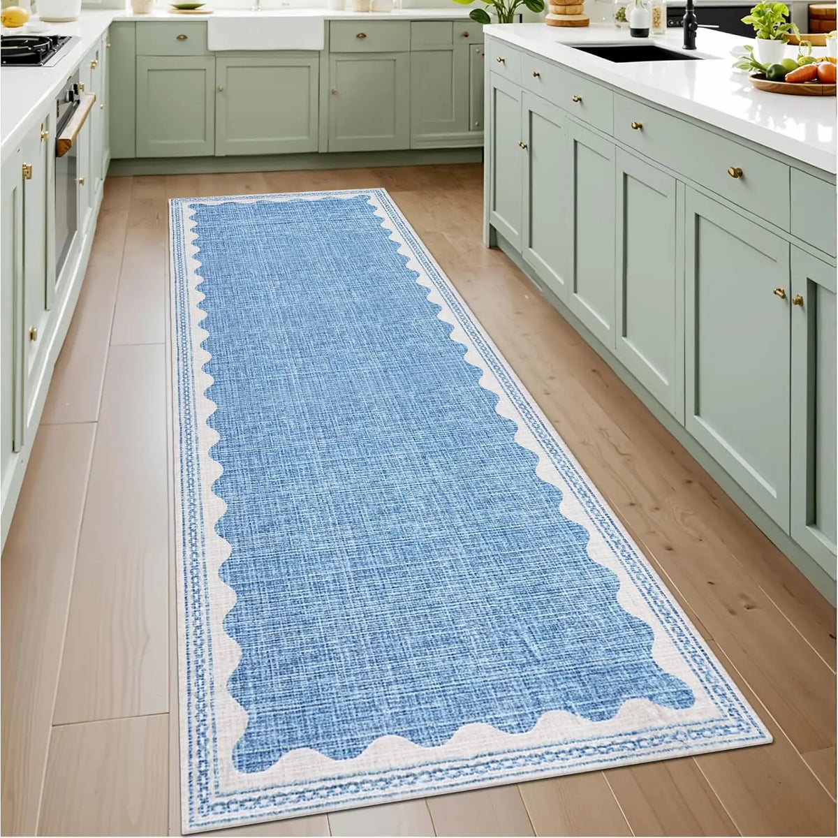 Runner rug 60x230cm Non-slip Polyester Floral pattern Vintage style Hallway Entrance Living room Floor rug | Sansoti