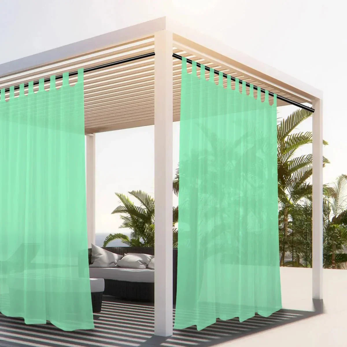 Water-Repellent Terrace Curtain – Light-Transmitting Privacy Protection for Balcony & Pergola | Sansoti