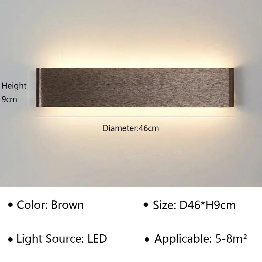 LED Wall Light Modern Aluminum Acrylic 30cm Warm White Black Gold Bedroom Hallway Bathroom Minimalist Design | Sansoti