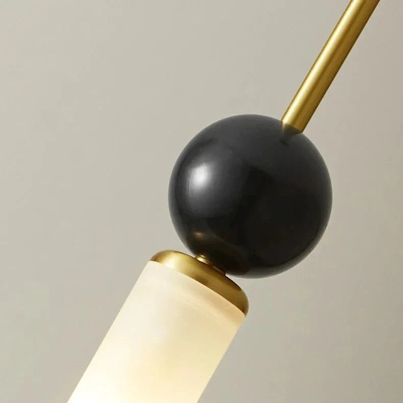 Hanglamp Marmer Buis Cilinder Zwart Goud Warm Koud Licht Design Verlichting Eetkamer Slaapkamer Woonkamer | Sansoti