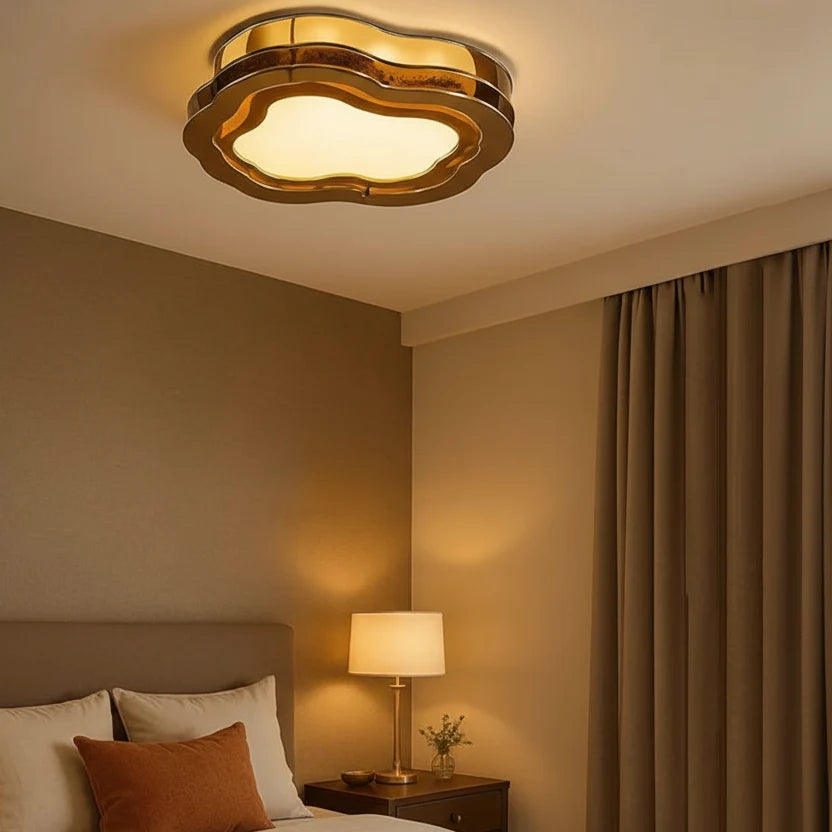 Wavy Ceiling Light with Organic Shape, Dimmable LED Lighting for Bedroom, Dining Room, Living Room Ambiance | Sansoti
