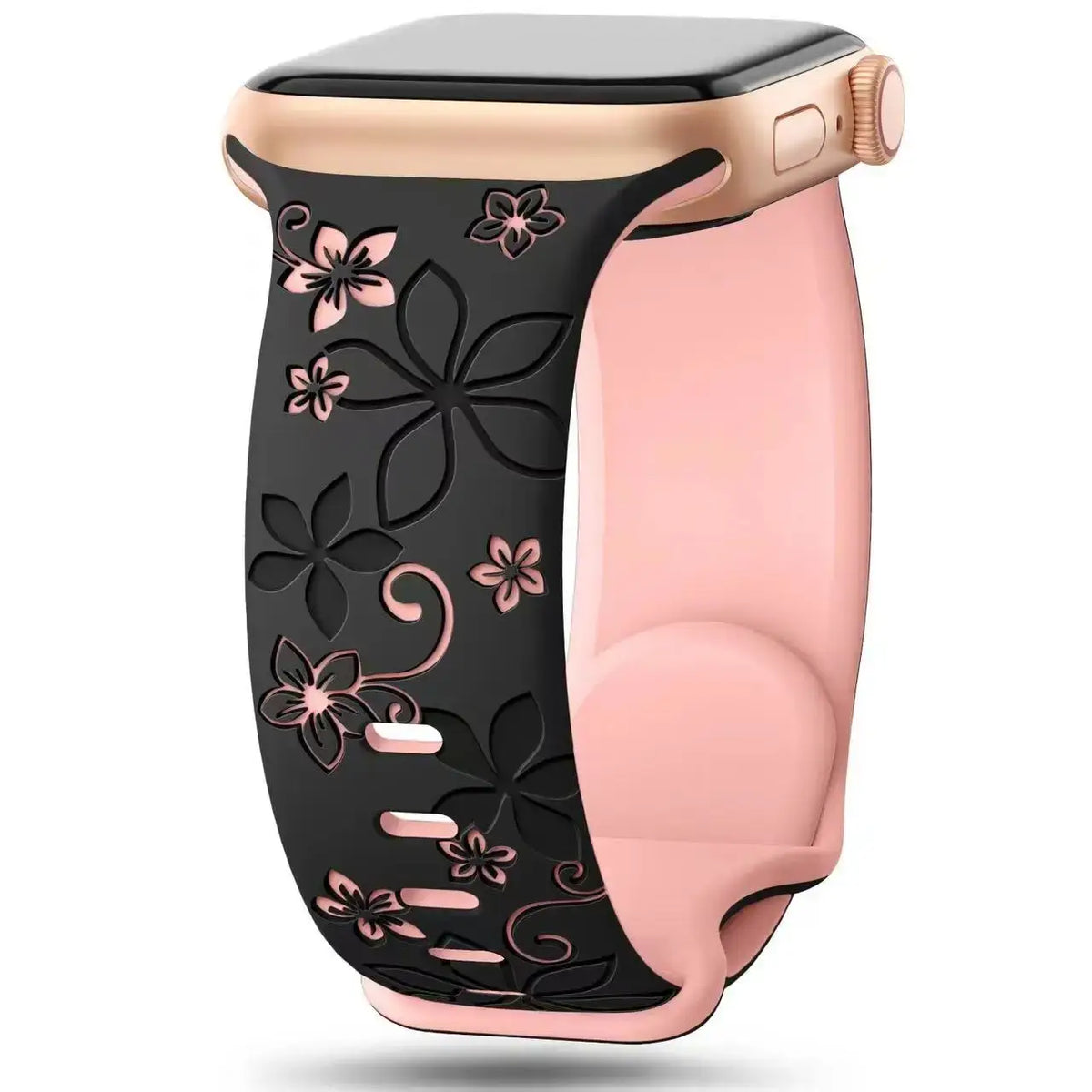 Silikonarmband für Smartwatch mit Blumenmuster, verstellbar, sportlich, komfortabel, für den täglichen Gebrauch | Sansoti