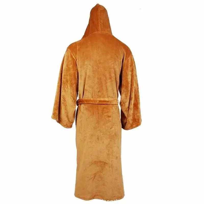 Flanellen Ochtendjas Heren met Capuchon – Zachte Warme Homewear Loungejas voor Koude Winteravonden en Ontspanning | Sansoti