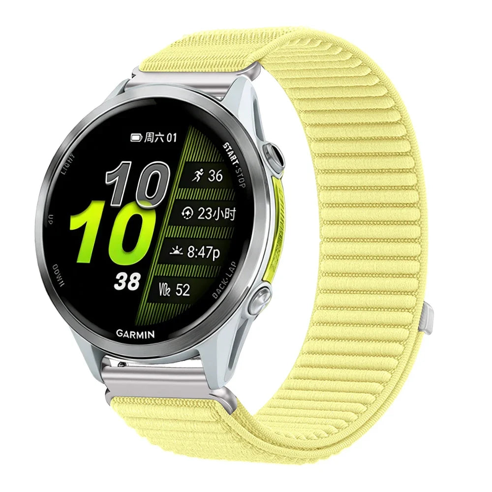 Ademend en verstelbaar nylon smartwatch-bandje van 21 cm voor sporthorloges, 20 mm en 22 mm, unisex polsband | Sansoti