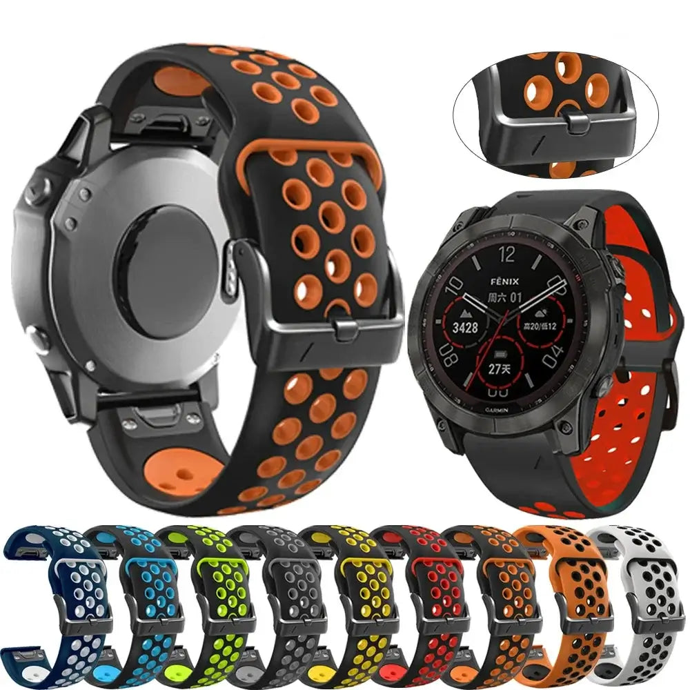 Bracelet de smartwatch en silicone respirant QuickFit, bracelet de sport 22 mm 26 mm pour fitness, entraînement et sport | Sansoti