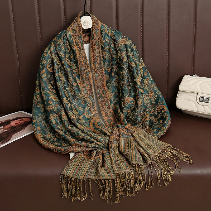 Pashmina Omslagdoek Kasjmier-look Dames 70x190cm Zachte Wintersjaal Vier Seizoenen Warm Foulard Elegante Sjaal | Sansoti