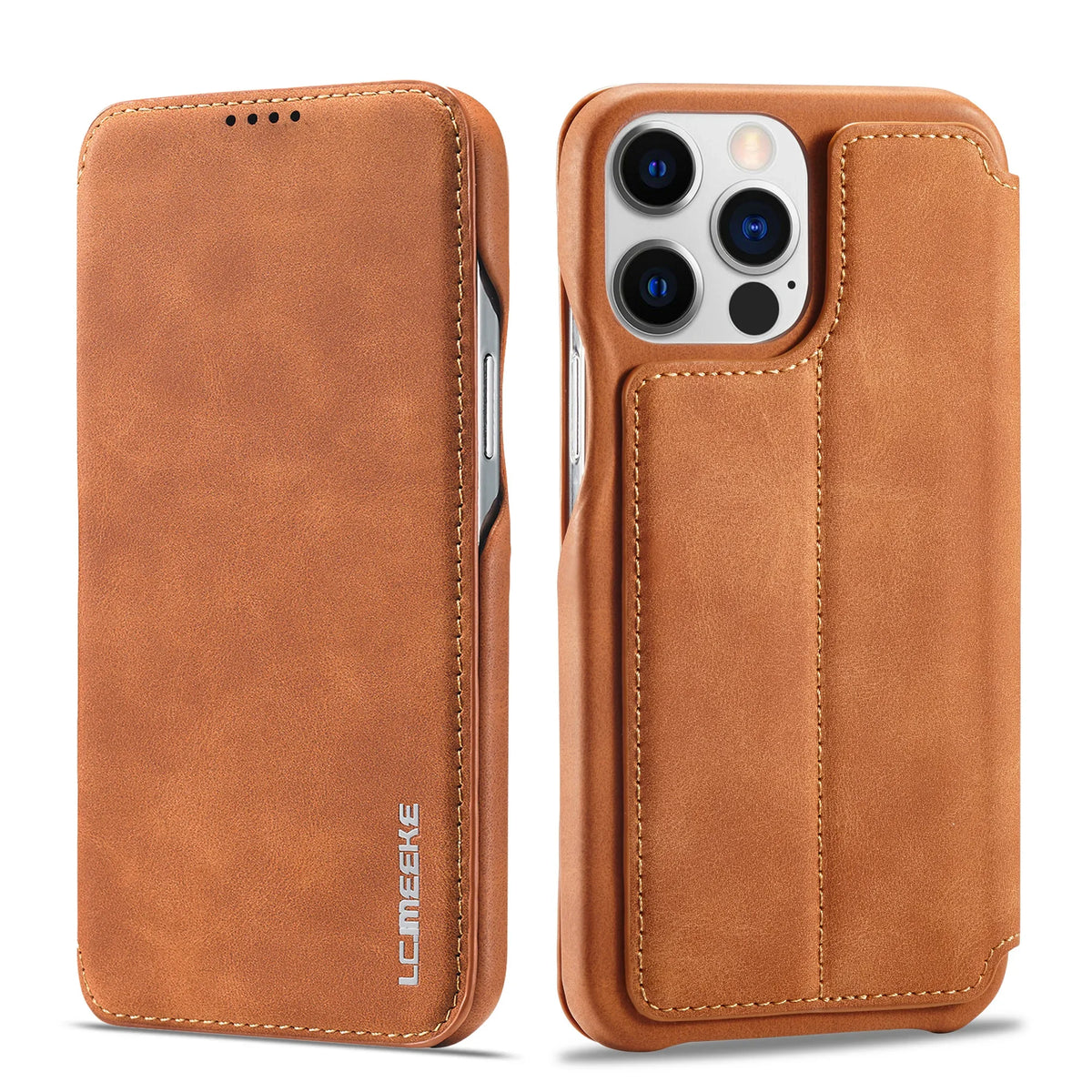Leren Flip Wallet Telefoonhoes met Kaartsleuf voor Diverse Smartphone Modellen Compacte Portemonneehoes | Sansoti