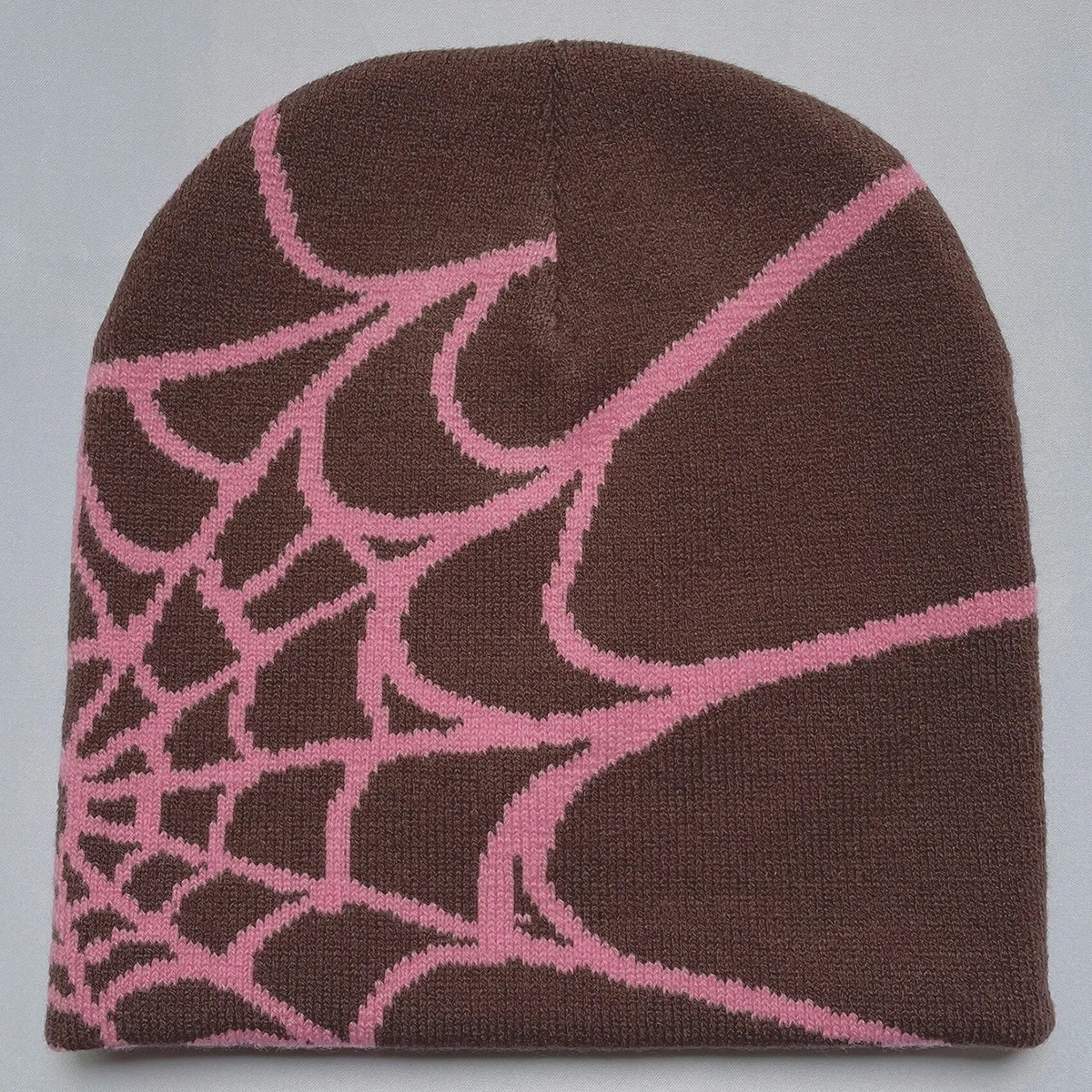 Knitted Beanie with Spiderweb Pattern Unisex Winter Hat Warm Acrylic Outdoor Sports Headwear Beanie Fashion Accessory | Sansoti