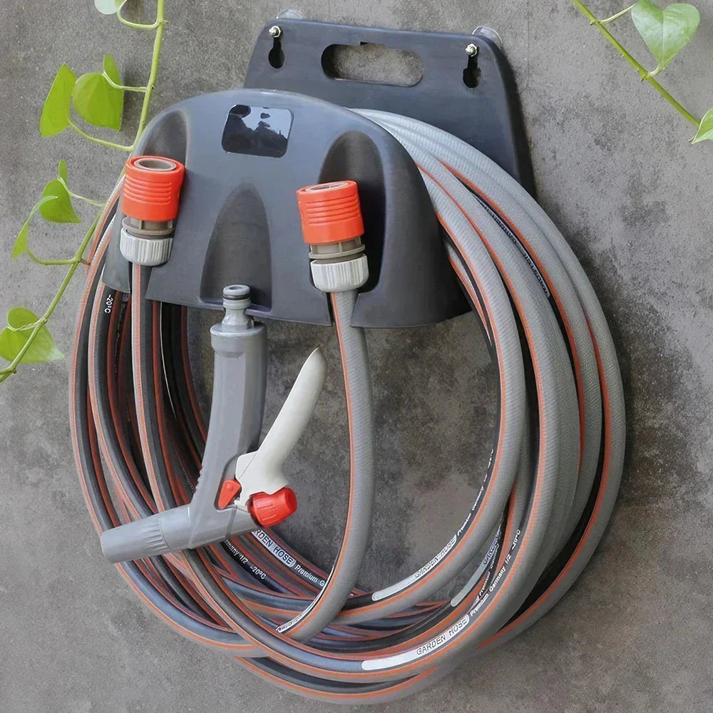 Wandhalter für Gartenschlauch Schwarz Kunststoff 15x26x16cm Aufbewahrungssystem | Sansoti