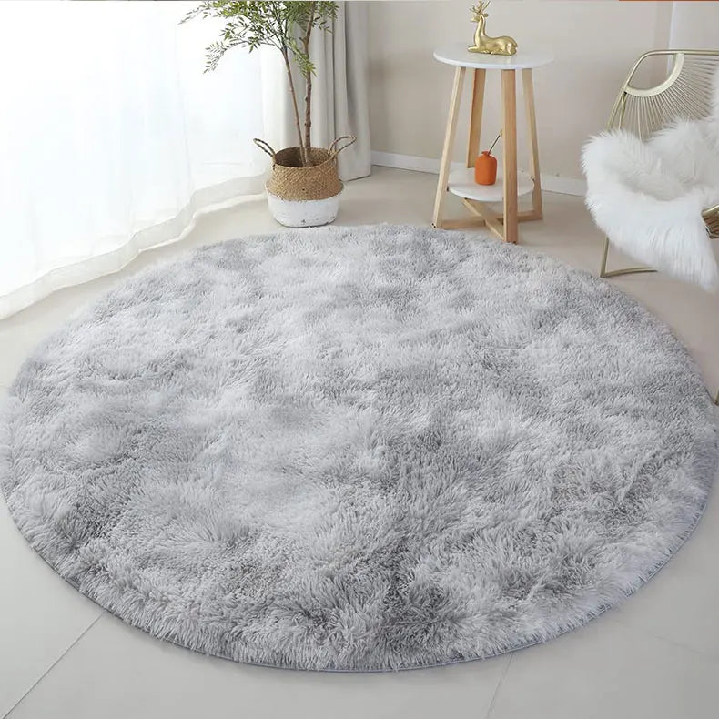 Runder Kinderteppich weicher Shaggy-Pool 160cm Memory Foam rutschfeste Spielmatte für Mädchenzimmer | Sansoti